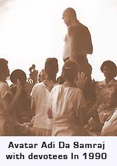 Avatar Adi Da Samraj with devotees in 1990