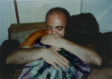 Adi Da Samraj hugs Eileen’s son, Jack